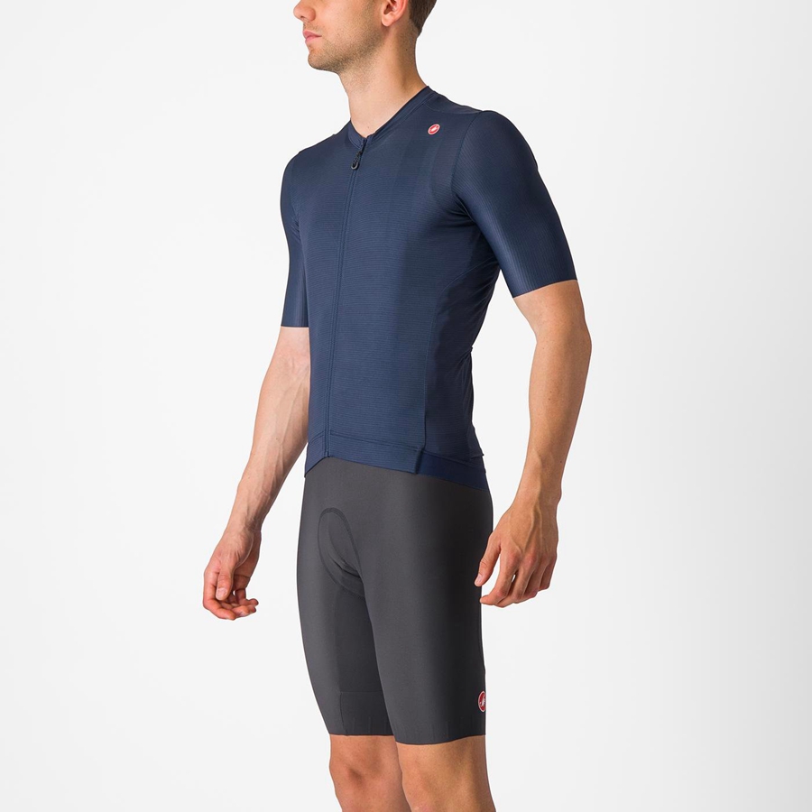 Castelli ESPRESSO Men Jersey Blue / Silver | JCNTBP-045