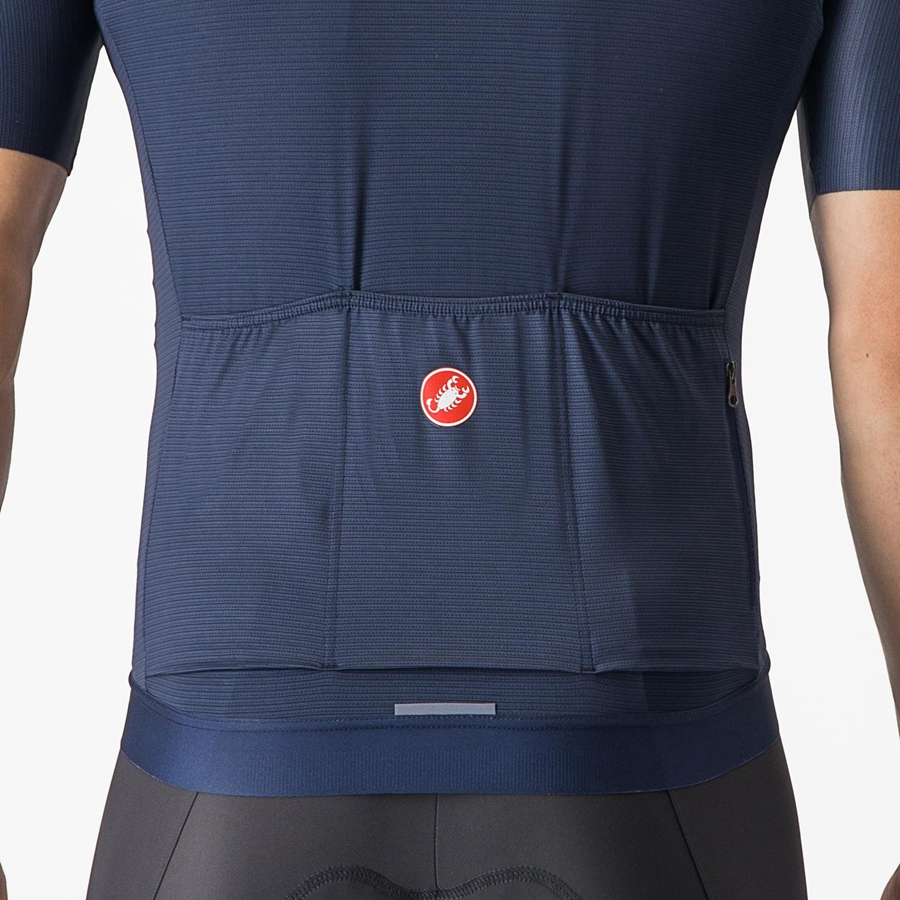 Castelli ESPRESSO Men Jersey Blue / Silver | JCNTBP-045