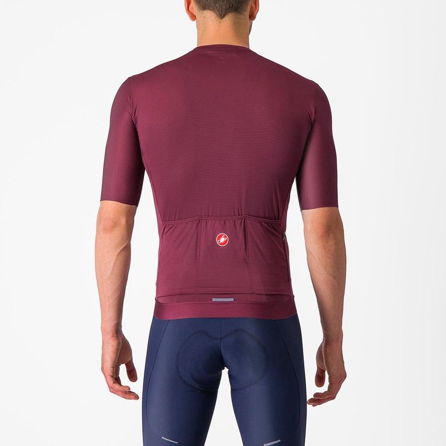 Castelli ESPRESSO Men Jersey Deep Burgundy / Silver | JHZKAR-962