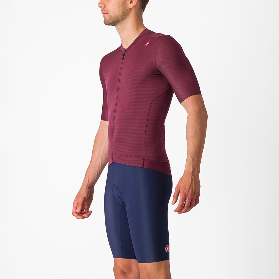 Castelli ESPRESSO Men Jersey Deep Burgundy / Silver | JHZKAR-962