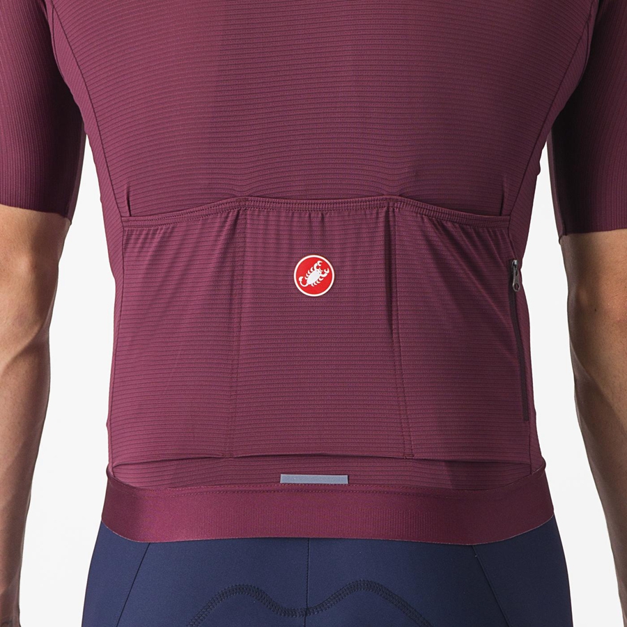 Castelli ESPRESSO Men Jersey Deep Burgundy / Silver | JHZKAR-962