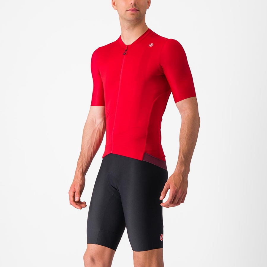 Castelli ESPRESSO Men Jersey Red / Deep Burgundy | SQGNCU-398