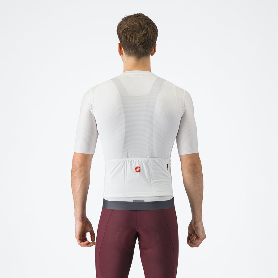 Castelli ESPRESSO Men Jersey White / Dark Grey | UIAKHO-210