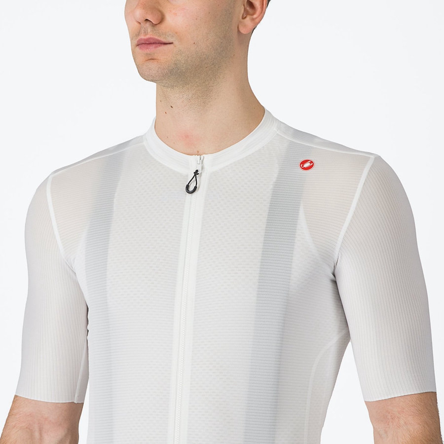 Castelli ESPRESSO Men Jersey White / Dark Grey | UIAKHO-210