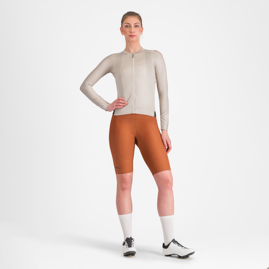 Castelli ESPRESSO W DT Women Bib Shorts Beige | UOZBLR-076