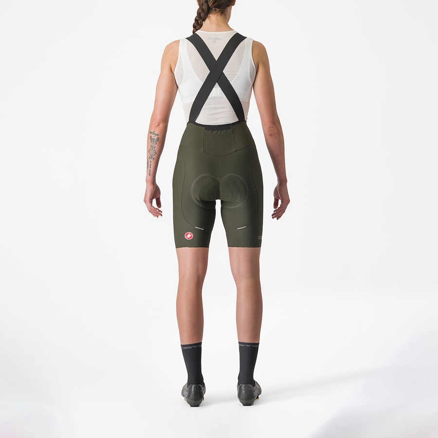 Castelli ESPRESSO W DT Women Bib Shorts Deep Green | PAKVTJ-972