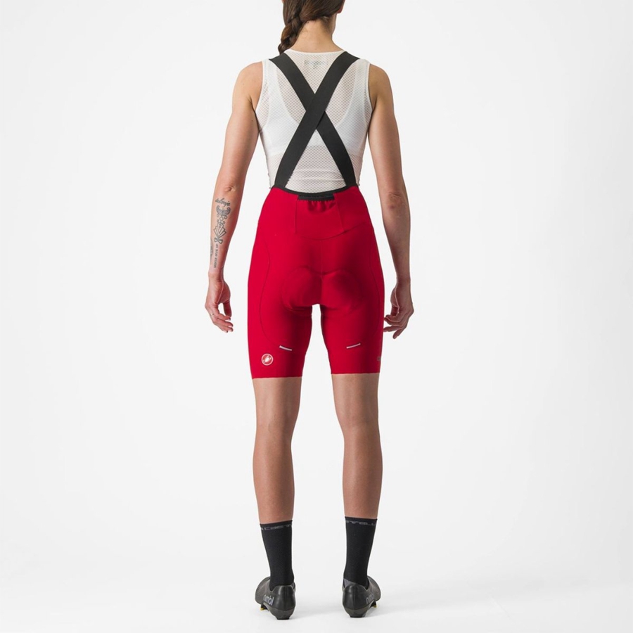 Castelli ESPRESSO W DT Women Bib Shorts Red | OGMDIX-710