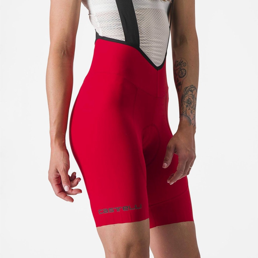 Castelli ESPRESSO W DT Women Bib Shorts Red | OGMDIX-710