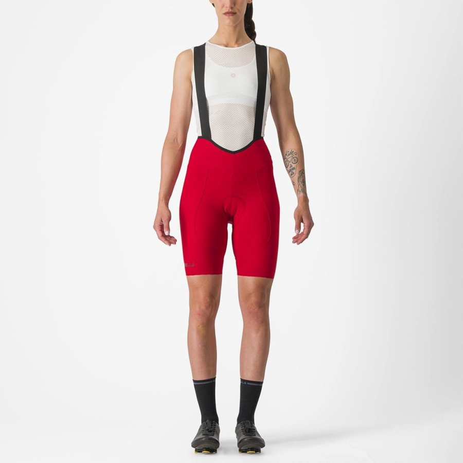 Castelli ESPRESSO W DT Women Bib Shorts Red | OGMDIX-710