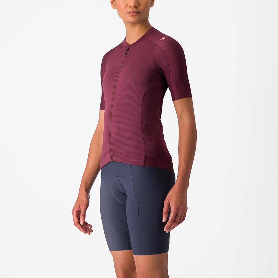 Castelli ESPRESSO W Women Jersey Deep Burgundy / Deep Burgundy | QPKHTC-346