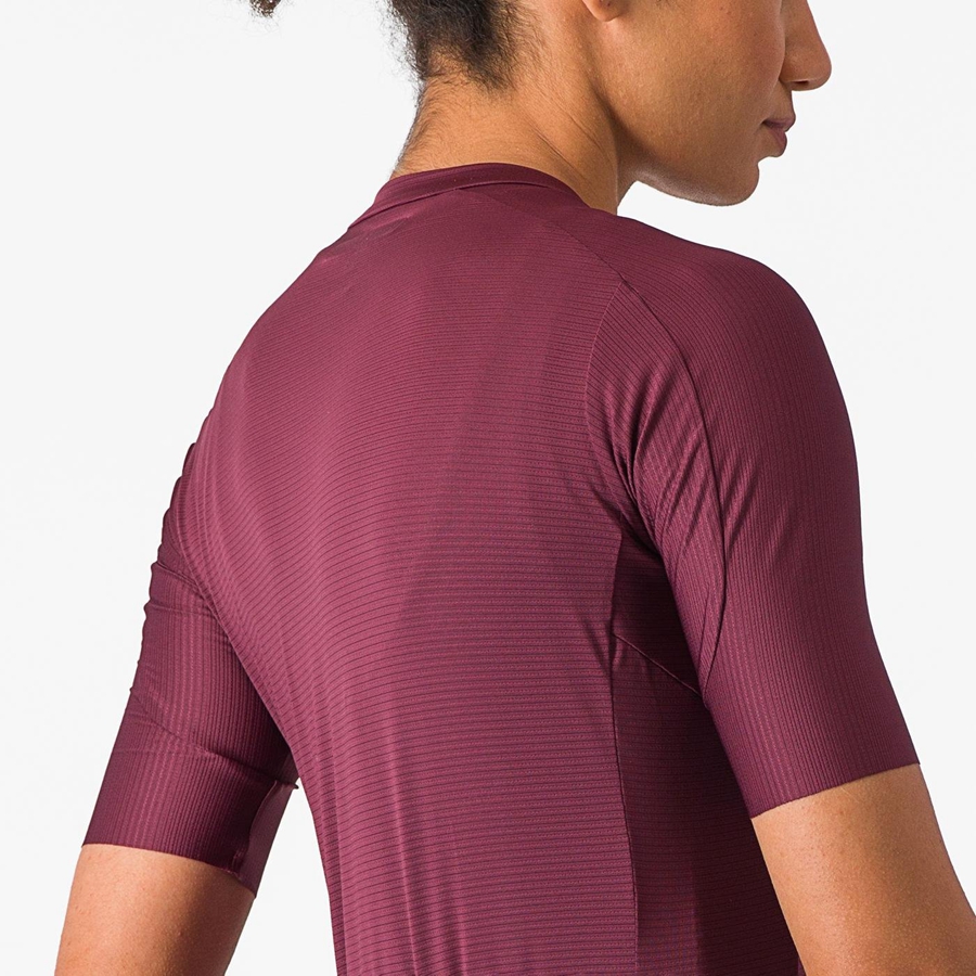 Castelli ESPRESSO W Women Jersey Deep Burgundy / Deep Burgundy | QPKHTC-346