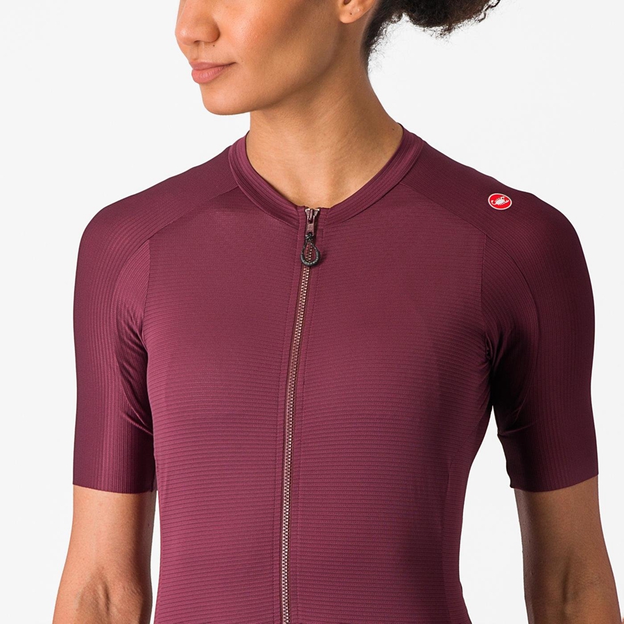 Castelli ESPRESSO W Women Jersey Deep Burgundy / Deep Burgundy | QPKHTC-346