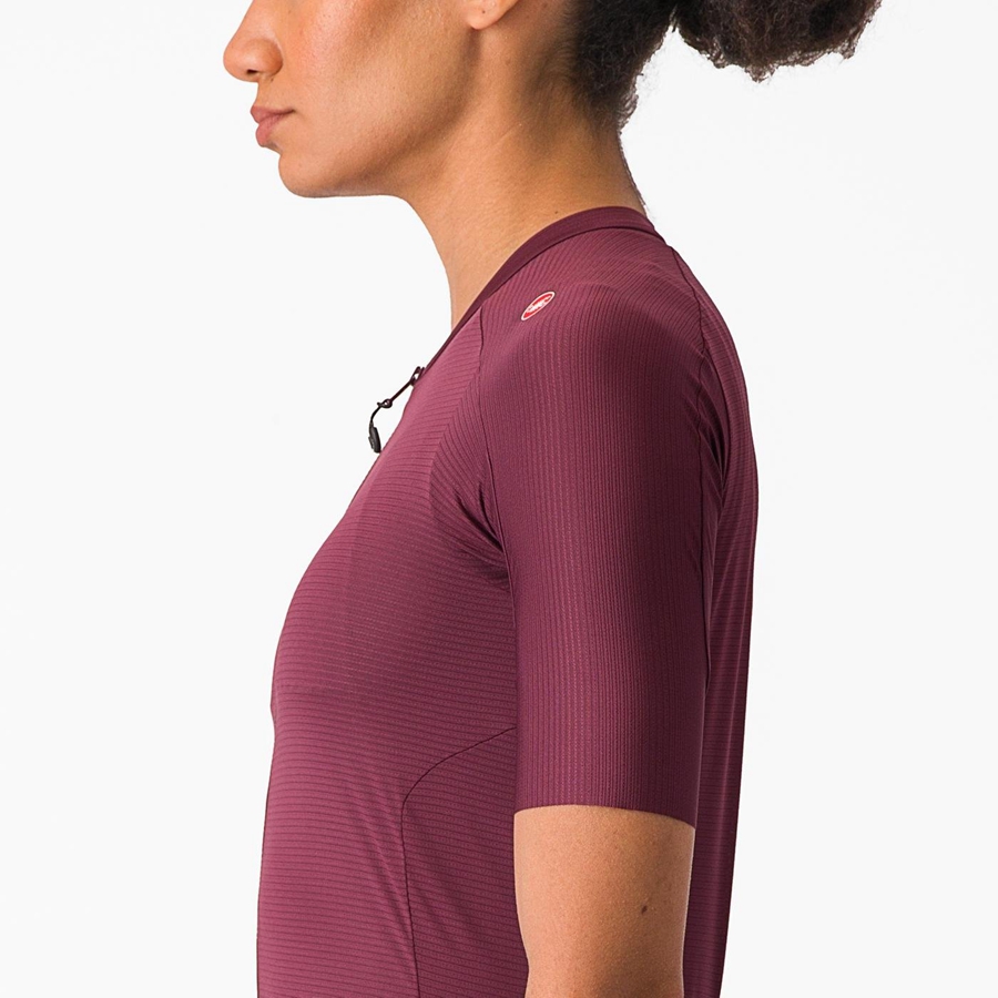 Castelli ESPRESSO W Women Jersey Deep Burgundy / Deep Burgundy | QPKHTC-346