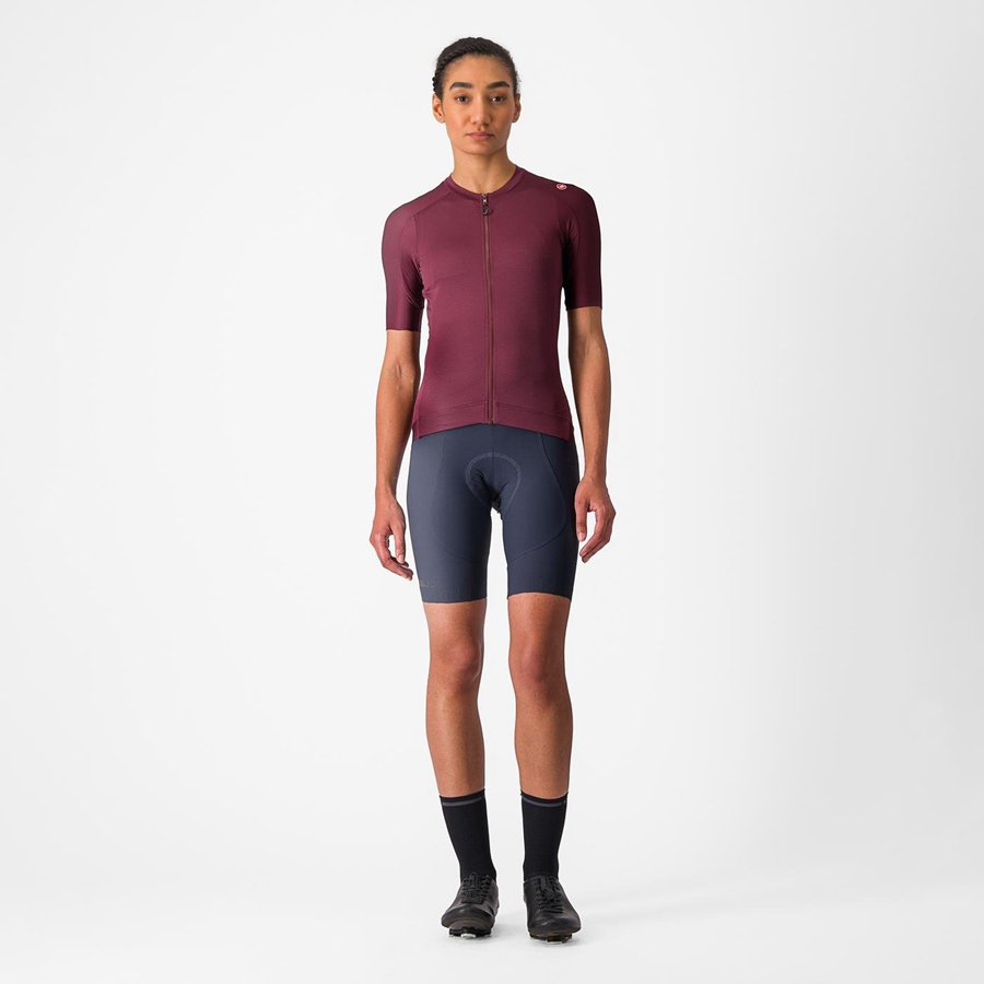 Castelli ESPRESSO W Women Jersey Deep Burgundy / Deep Burgundy | QPKHTC-346