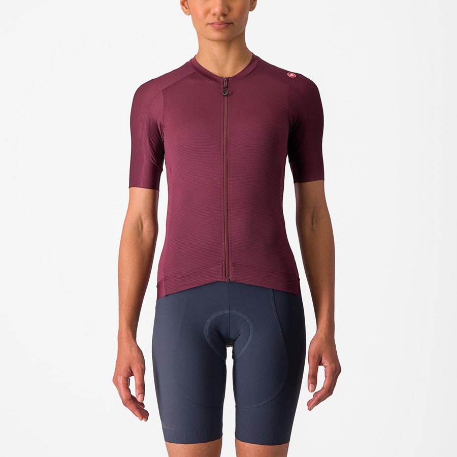 Castelli ESPRESSO W Women Jersey Deep Burgundy / Deep Burgundy | QPKHTC-346