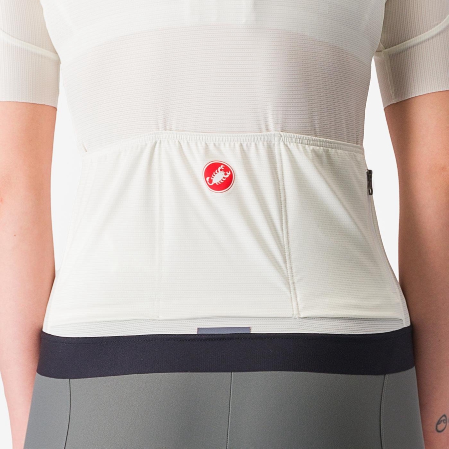 Castelli ESPRESSO W Women Jersey White / Dark Grey | YVDEPG-947