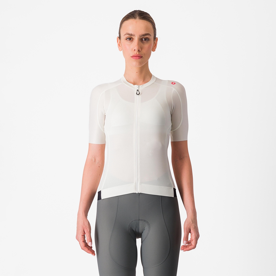 Castelli ESPRESSO W Women Jersey White / Dark Grey | YVDEPG-947