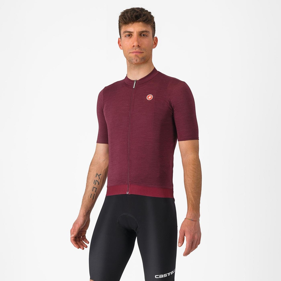 Castelli ESSENZA Men Jersey Burgundy | JECYFX-289