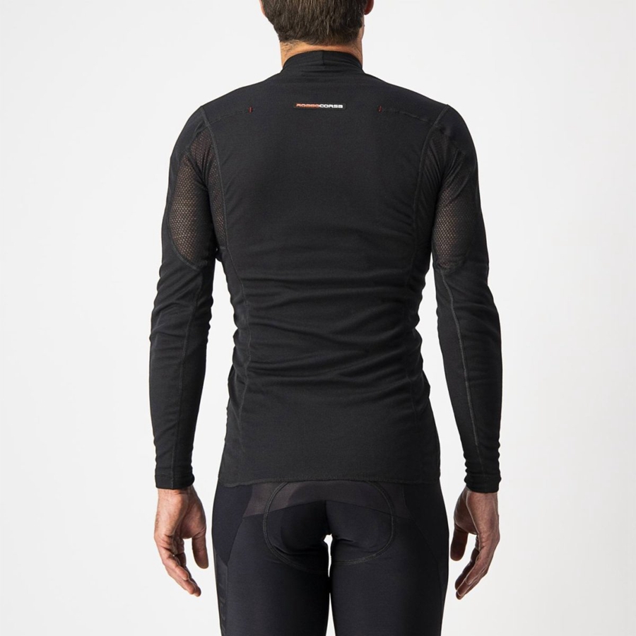 Castelli FLANDERS WARM LONG SLEEVE Men Base Layer Black | TUGFSP-264