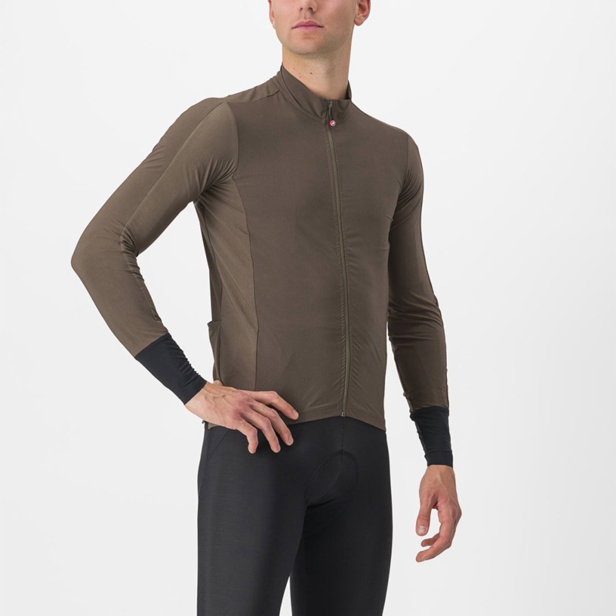 Castelli FLIGHT AIR Men Jersey Brown | FJTWAN-895