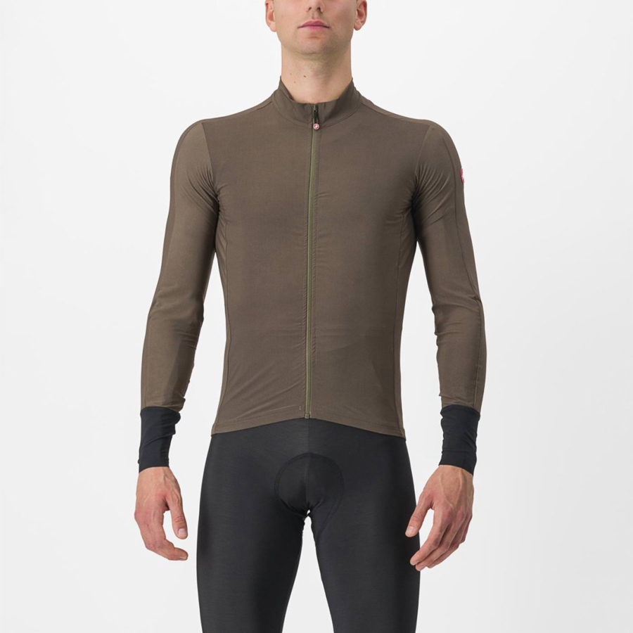 Castelli FLIGHT AIR Men Jersey Brown | FJTWAN-895