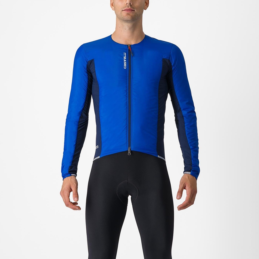 Castelli FLY JACK-SEY Men Jackets Blue / Blue | LQTJFK-534