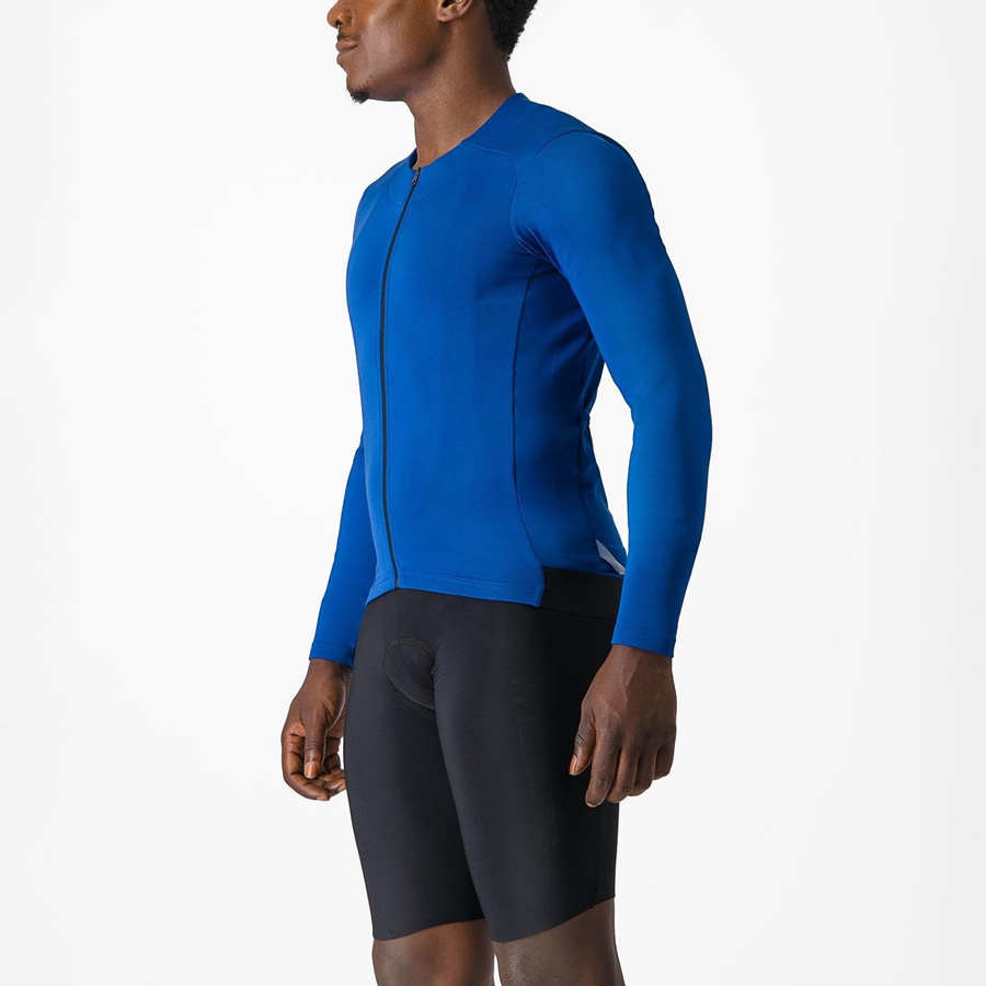 Castelli FLY LS Men Jersey Blue | KIGVYM-376