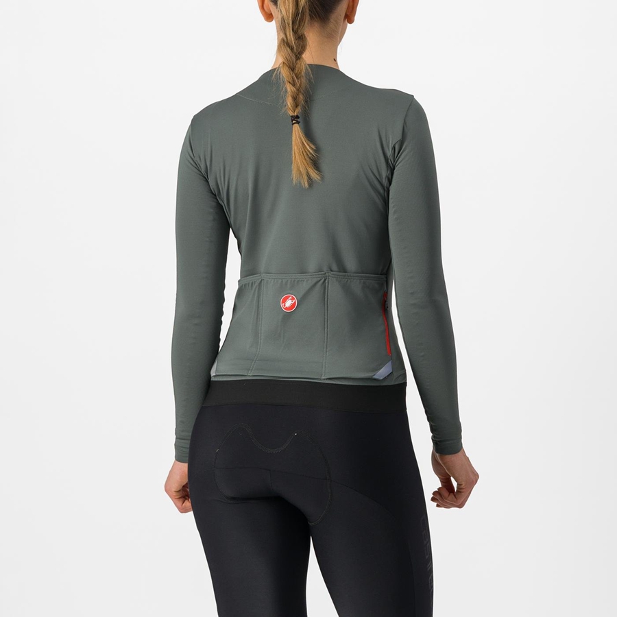 Castelli FLY LS W Women Jersey Grey | GUFQJH-413