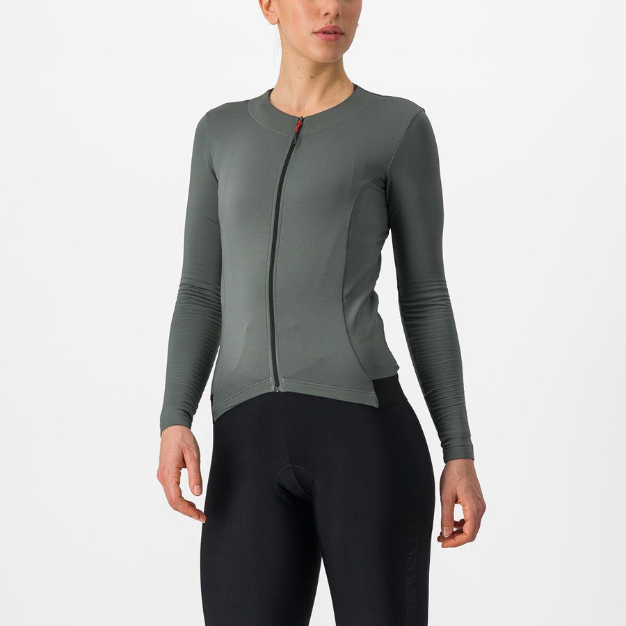 Castelli FLY LS W Women Jersey Grey | GUFQJH-413