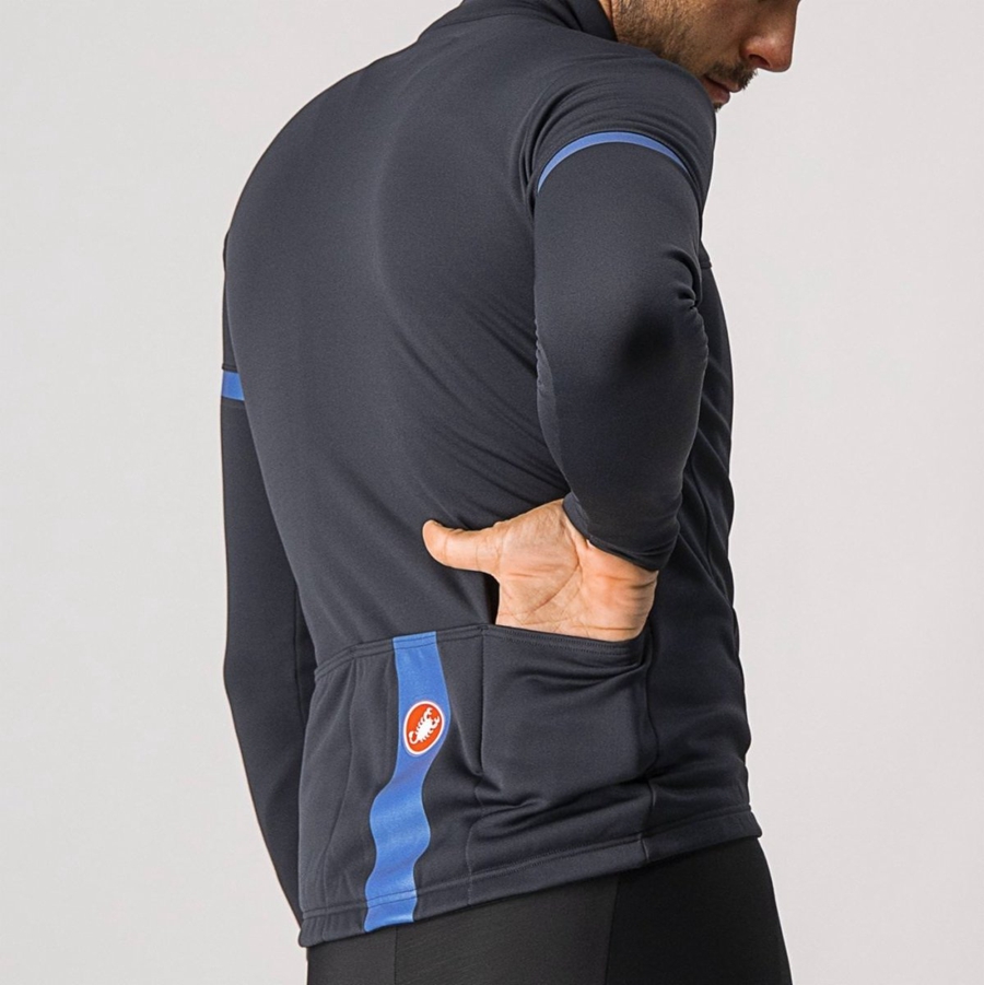 Castelli FONDO 2 FZ Men Jersey Black / Blue | CTRPEM-104