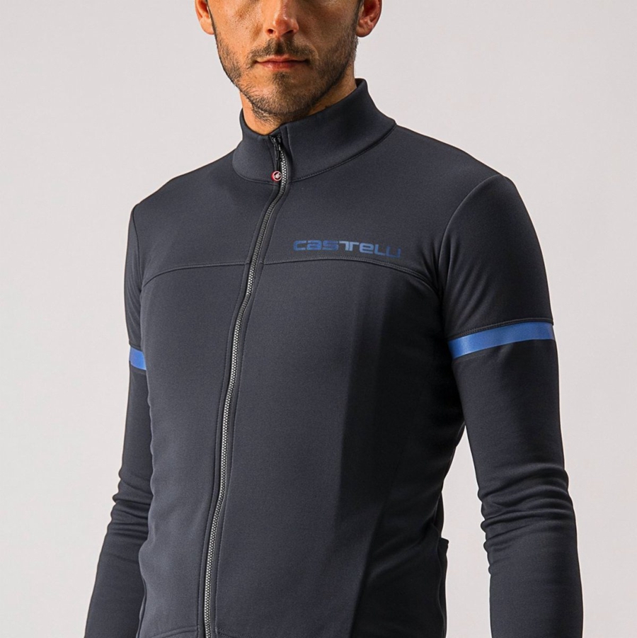 Castelli FONDO 2 FZ Men Jersey Black / Blue | CTRPEM-104