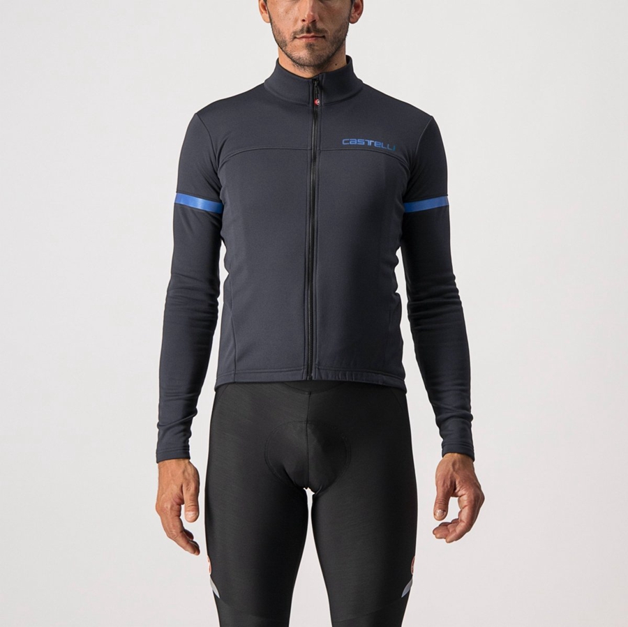 Castelli FONDO 2 FZ Men Jersey Black / Blue | CTRPEM-104