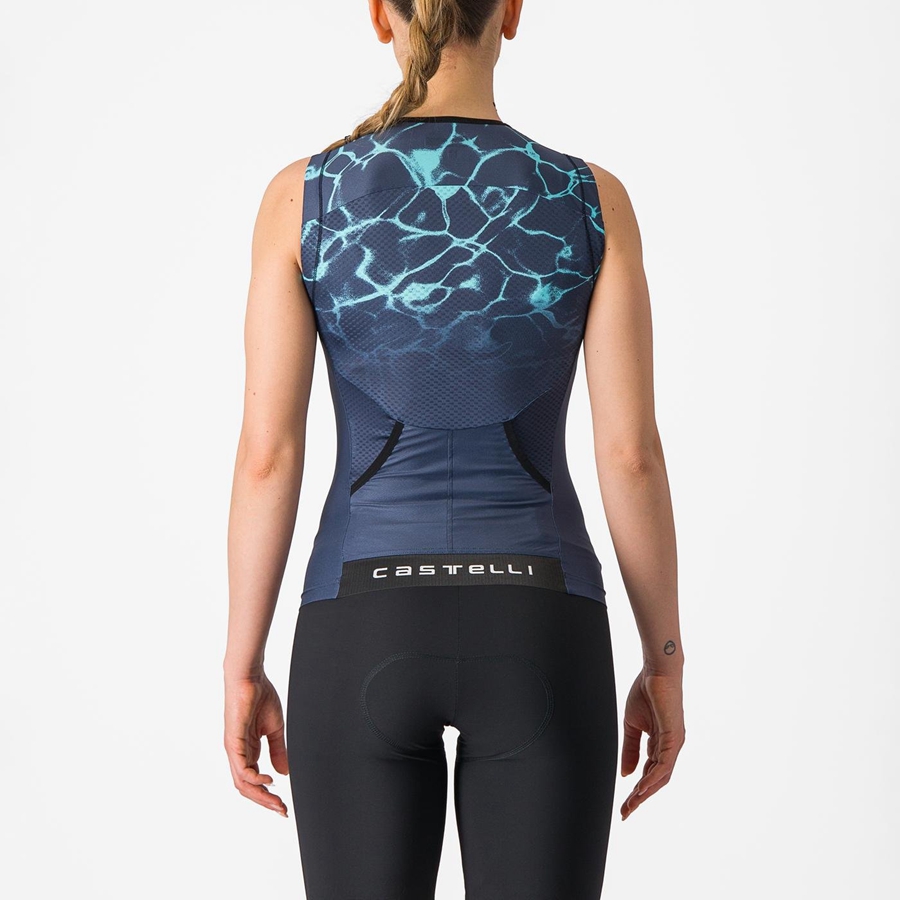 Castelli FREE 2 W TRI SINGLET Women Suits Blue / Light | ZGPYDQ-870