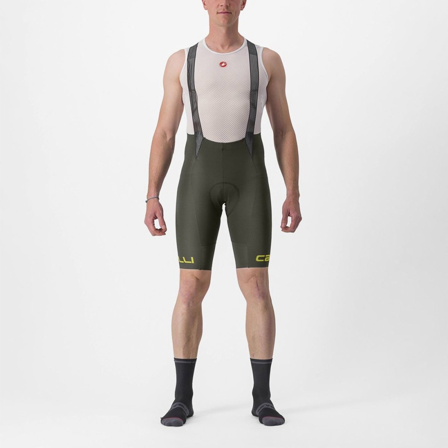 Castelli FREE AERO RC CLASSIC Men Bib Shorts Deep Green | KOFGNI-128