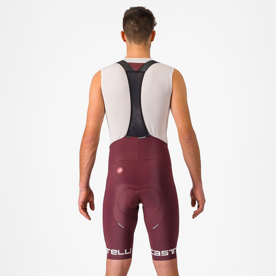 Castelli FREE AERO RC CLASSIC Men Bib Shorts Deep Burgundy / White | UCJFKW-672