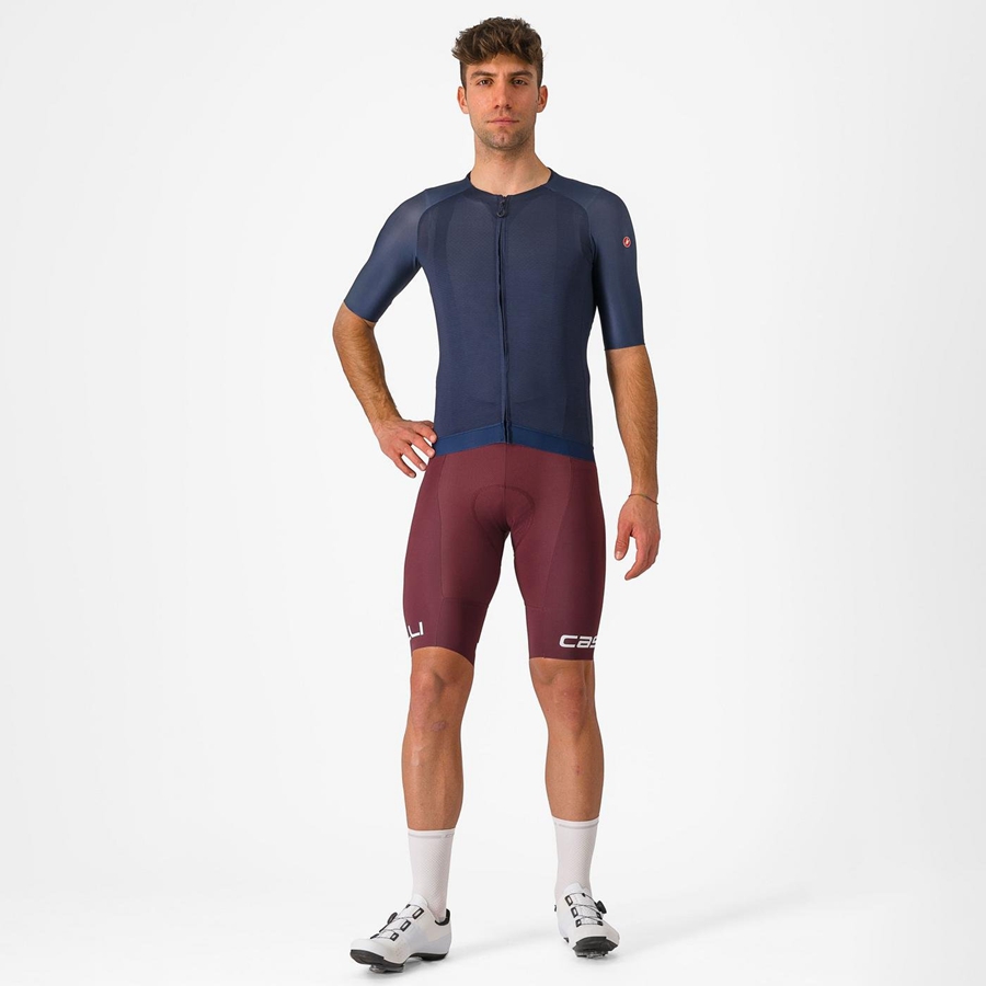 Castelli FREE AERO RC CLASSIC Men Bib Shorts Deep Burgundy / White | UCJFKW-672