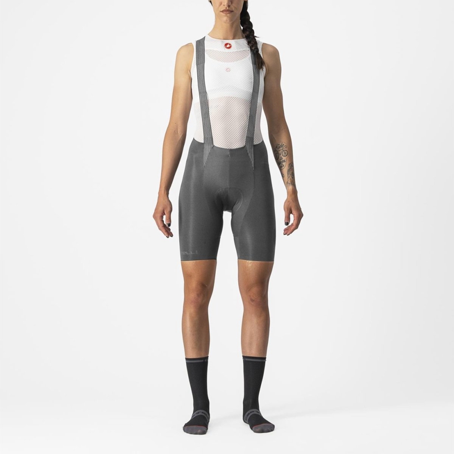 Castelli FREE AERO RC W Women Bib Shorts Grey | SQFORJ-476