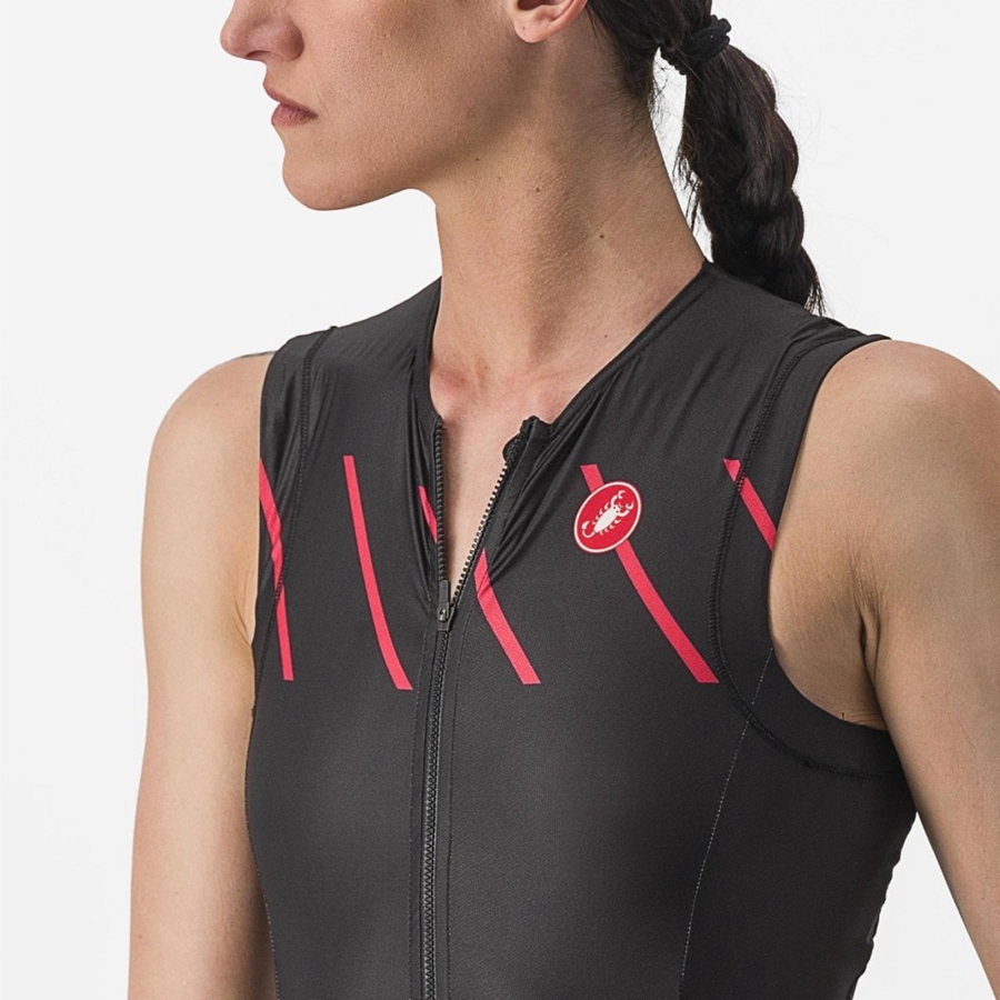 Castelli FREE SANREMO W SLEEVELESS Women Suits Black | OPIAJD-729