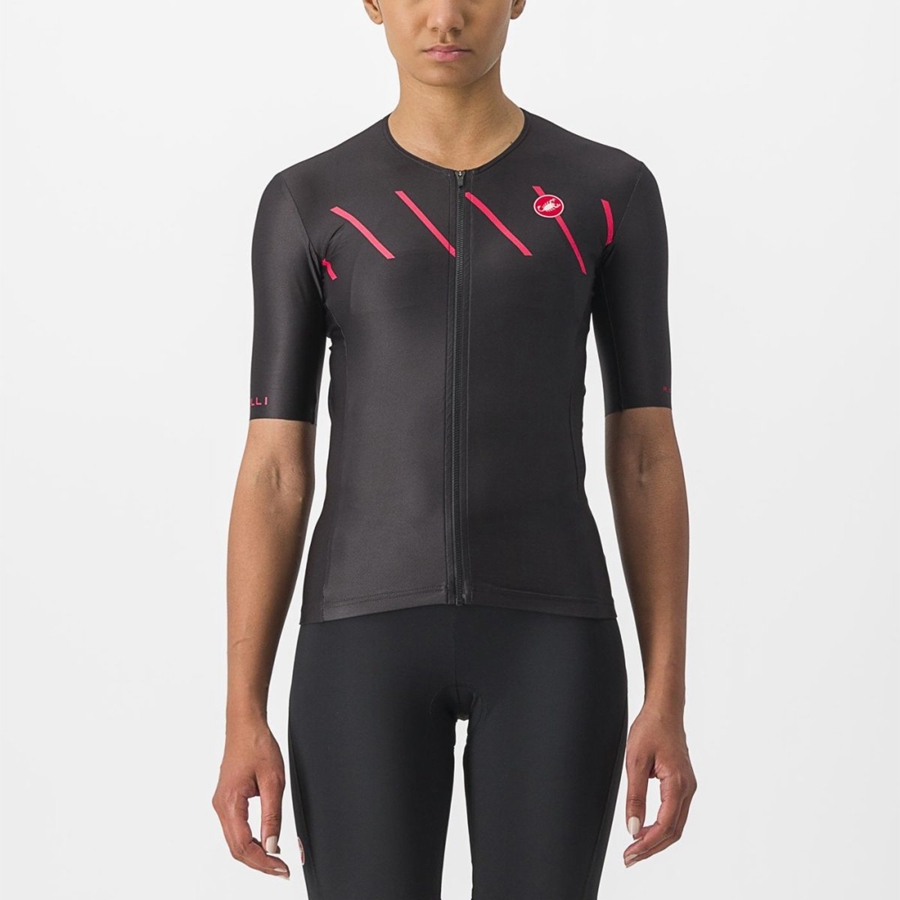 Castelli FREE SPEED 2 W RACE TOP Women Suits Black | RFBHWM-392