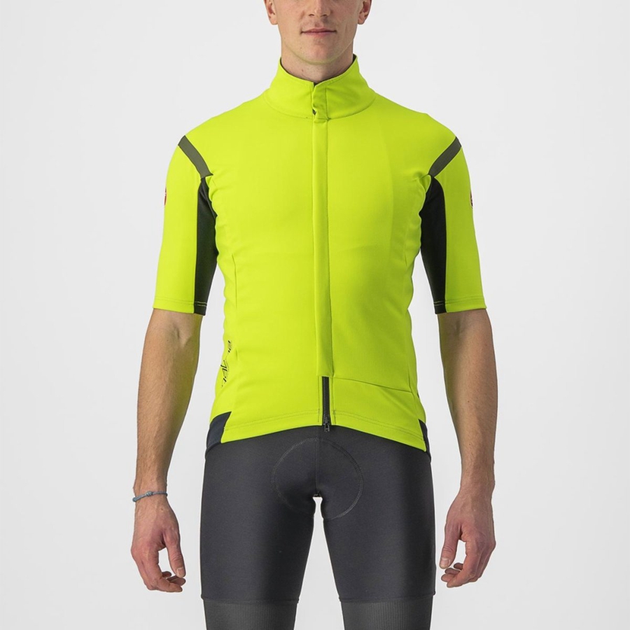 Castelli GABBA RoS 2 Men Jackets Light Green / Dark Grey | AESVCJ-852