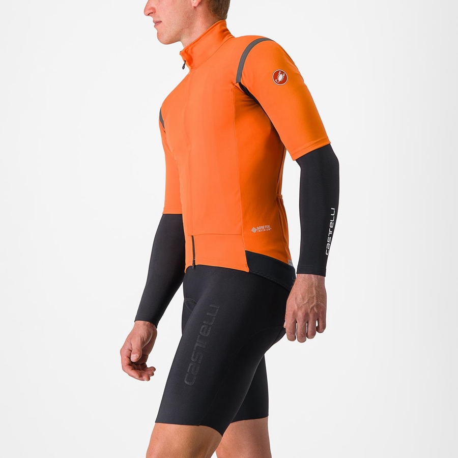 Castelli GABBA RoS 2 Men Jackets Red Orange / Dark Grey | UMRKNA-038