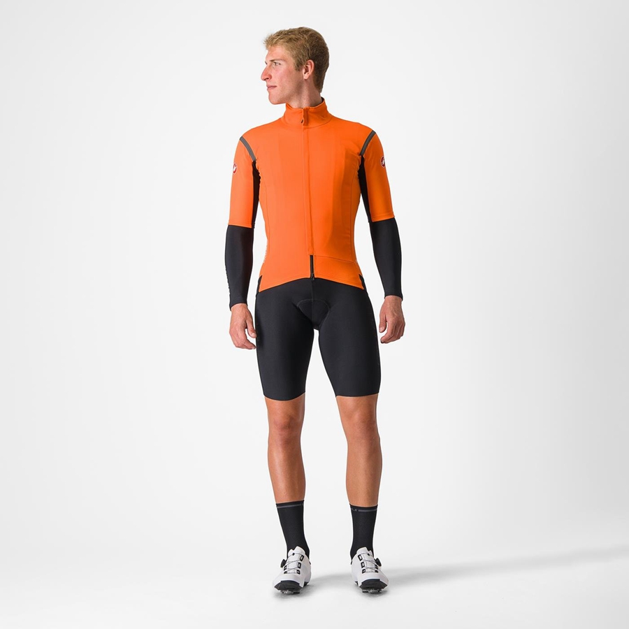 Castelli GABBA RoS 2 Men Jackets Red Orange / Dark Grey | UMRKNA-038