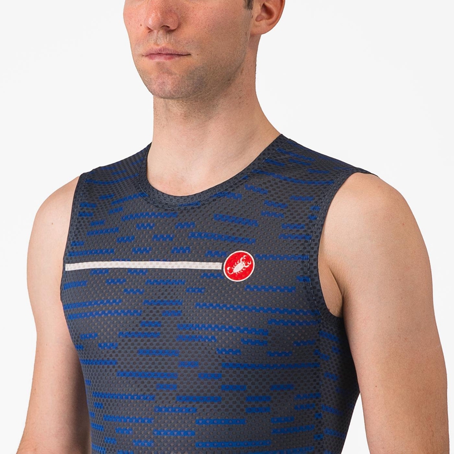 Castelli INSIDER SLEEVELESS Men Jersey Blue | MAJRCX-492