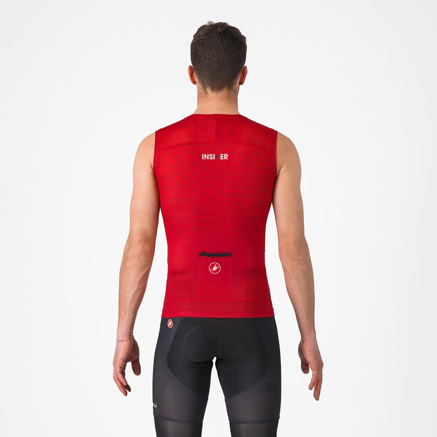 Castelli INSIDER SLEEVELESS Men Jersey Dark Red | FQXTLW-672