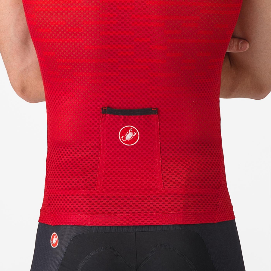 Castelli INSIDER SLEEVELESS Men Jersey Dark Red | FQXTLW-672