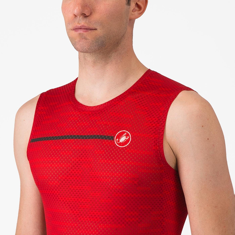 Castelli INSIDER SLEEVELESS Men Jersey Dark Red | FQXTLW-672