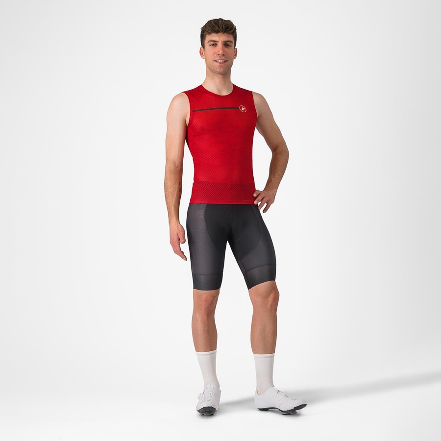 Castelli INSIDER SLEEVELESS Men Jersey Dark Red | FQXTLW-672