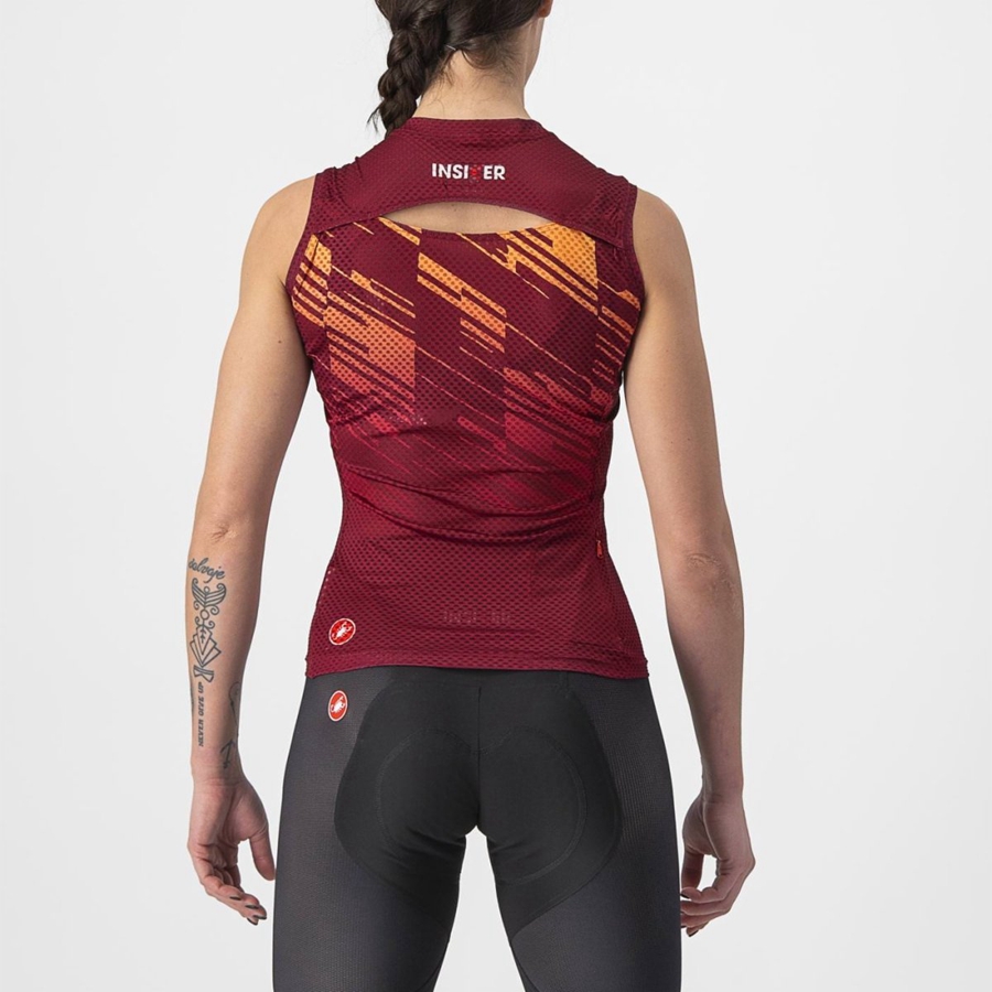 Castelli INSIDER W SLEEVELESS Women Jersey Burgundy | IXWGSO-267