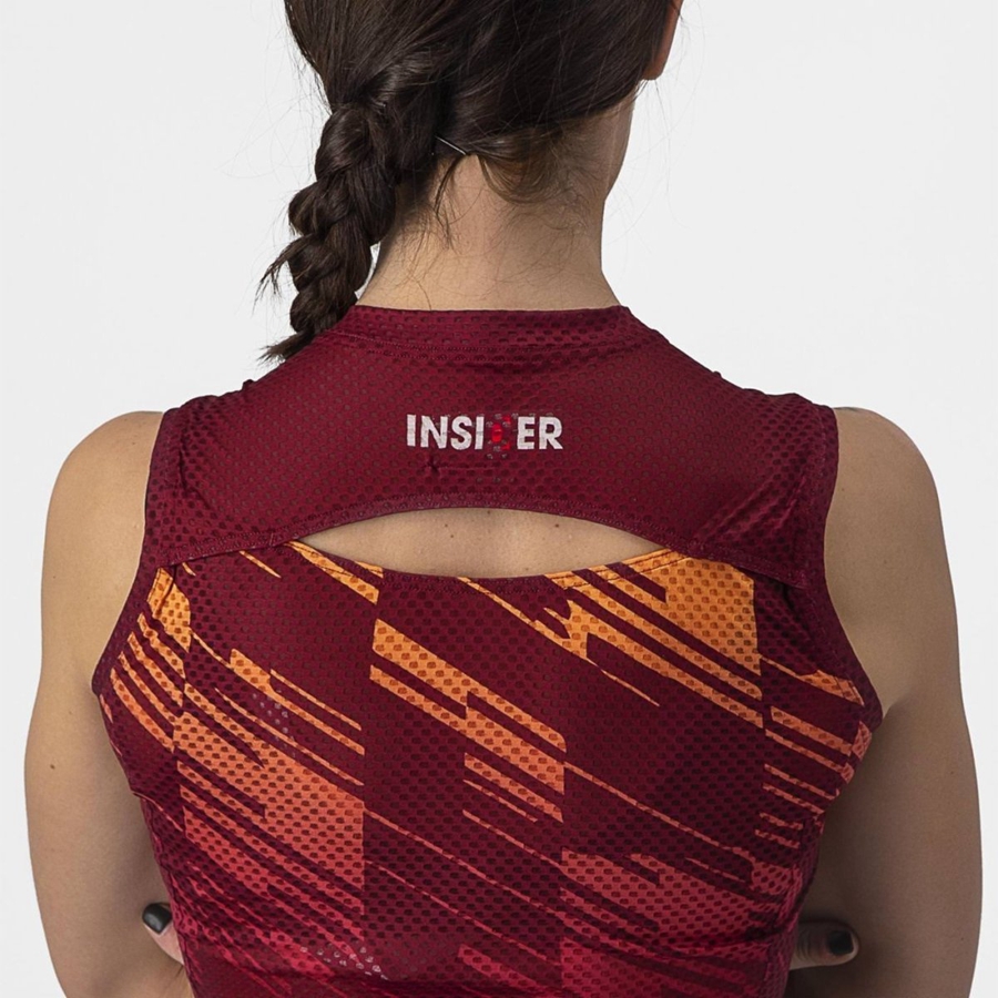 Castelli INSIDER W SLEEVELESS Women Jersey Burgundy | IXWGSO-267