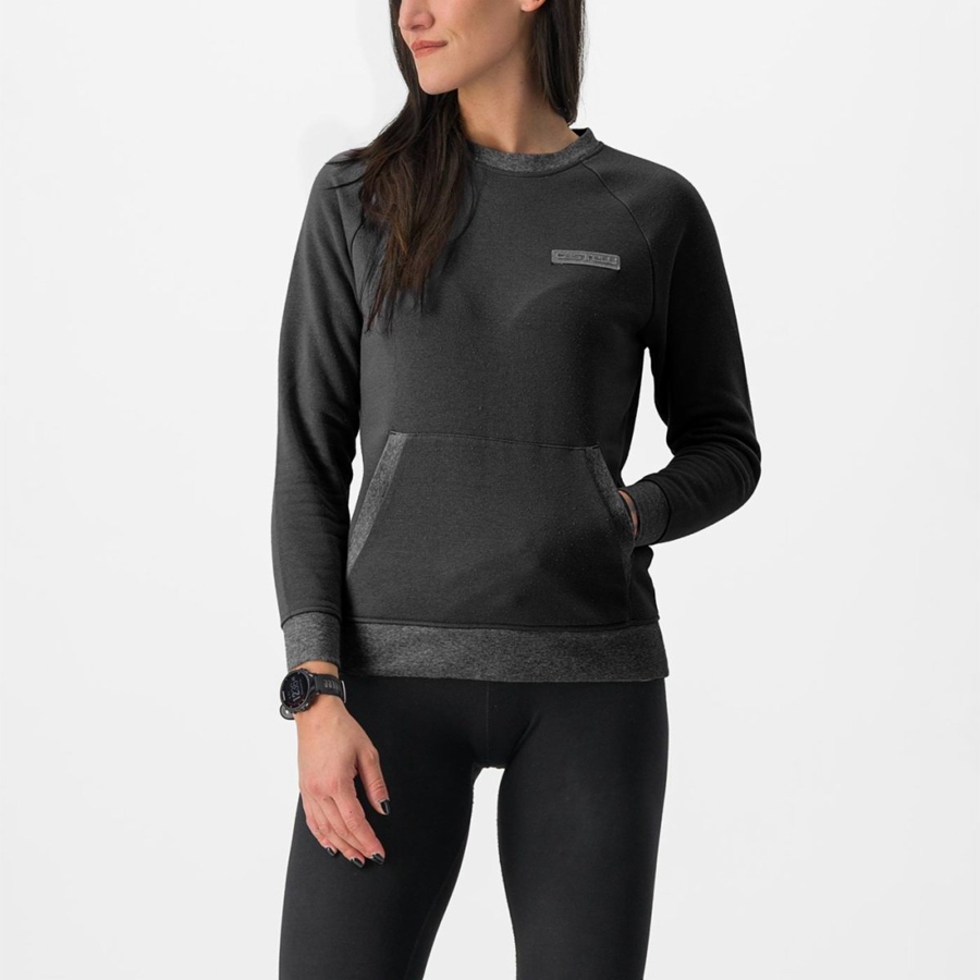 Castelli LOGO W SWEATSHIRT Women Casual Black | BWAPZS-928